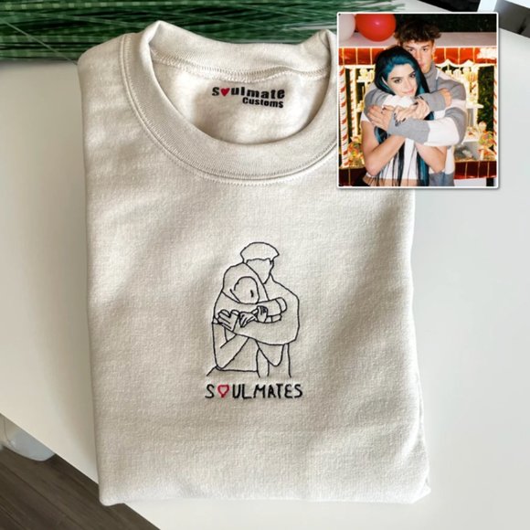 Custom Soulmate© Personalized Embroidery Sweatshirt - Picture 1 of 11